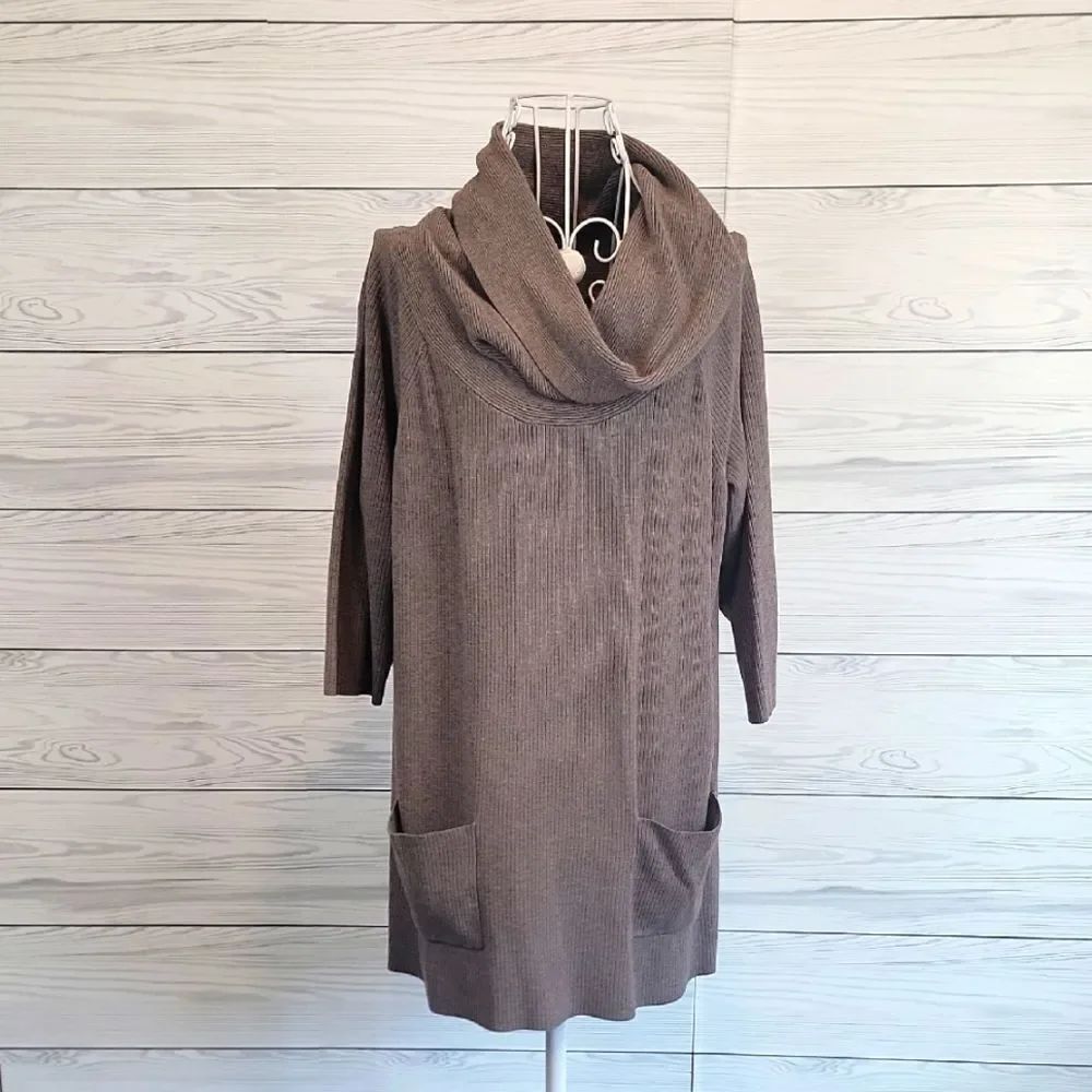 I.N.C Cowelneck Pullover Sweater In Taupe Brown Womens Size 1X